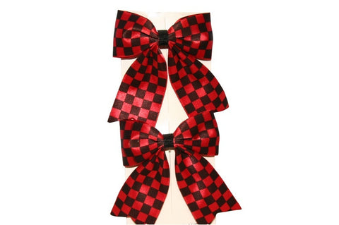 Checked Bow Hair Clips (Various Colours)